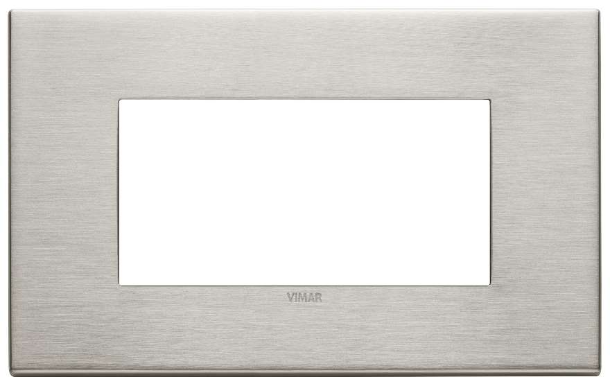 Vimar Eikon Exé - Plaque de Recouvrement 4M (Métal Brossé - Nickel)