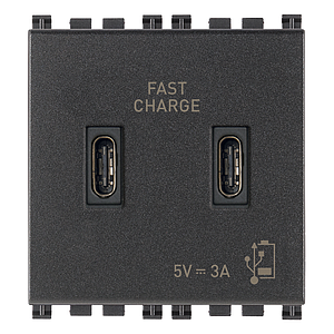 Vimar Arké - 2x USB-C stopcontact 5V 3A 2-v (Grijs)