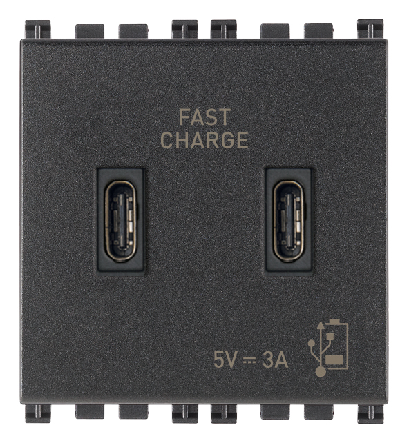Vimar Arké - 2x Prise USB-C 5V 3A 2-v (Gris)