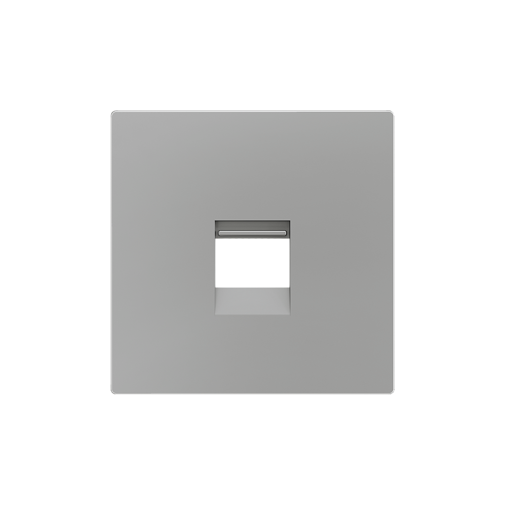 Zennio ZS55 - Centraalplaat voor enkele RJ45 connector (Zilver) - VPE=10