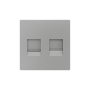 Zennio ZS55 - Centraalplaat voor dubbele RJ45 connector (Zilver) - VPE=10
