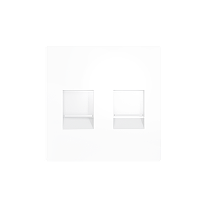 Zennio ZS55 - Centraalplaat voor dubbele RJ45 connector (Glanzend wit)