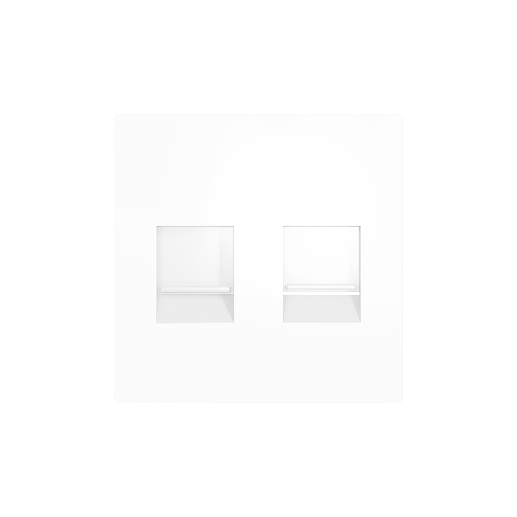 Zennio ZS55 - Enjoliveur pour connecteur RJ45 double (Blanc brillant)