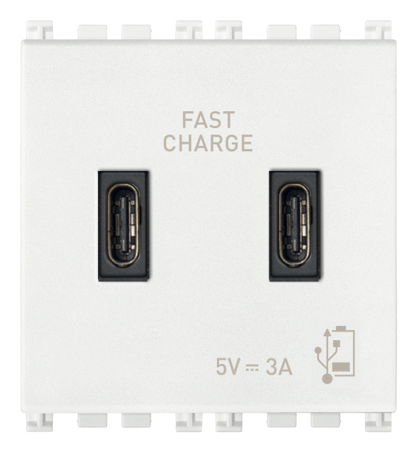 Vimar Arké - 2x prise USB-C 5V 3A 2-v (Blanc)