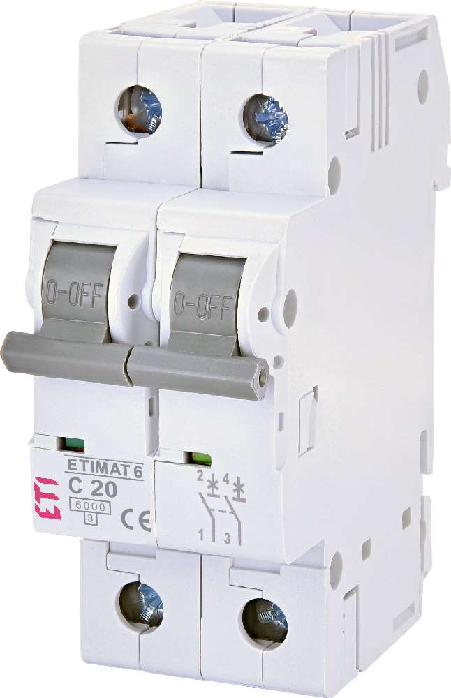 ETI Etimat 6 - Disjoncteur C 2p 6kA 20A
